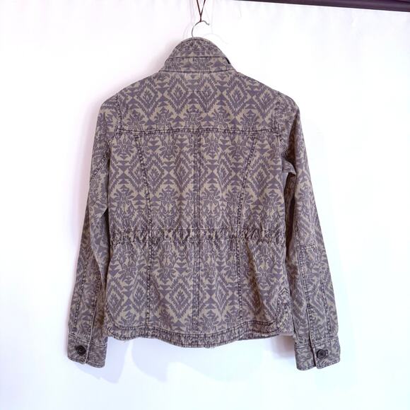 Abercrombie & Fitch Jacket XS Field Utility Floral Camo Green Cotton Distressed - Picture 2 of 16